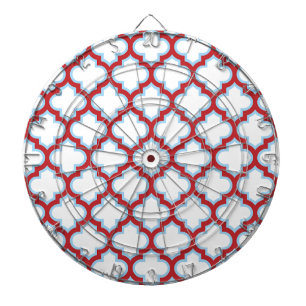 Witte en rode latwerk, traliewerk, quatrefoil dartbord