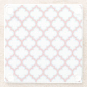 Witte en rode latwerk, traliewerk, quatrefoil glazen onderzetter (Achterkant)