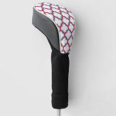Witte en rode latwerk, traliewerk, quatrefoil golfheadcover (Schuin)