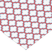 Witte en rode latwerk, traliewerk, quatrefoil korte tafelloper (Hoek)