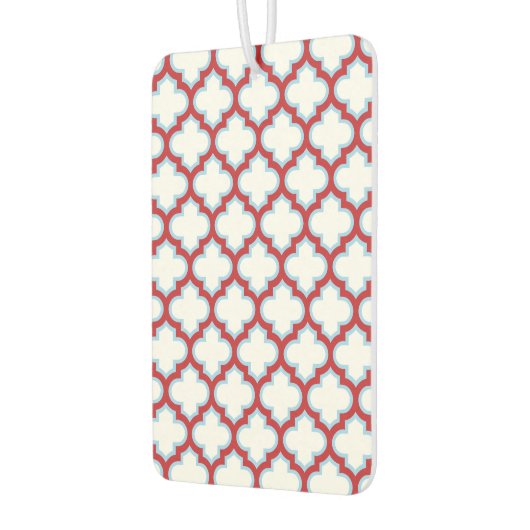 Witte en rode latwerk, traliewerk, quatrefoil luchtverfrisser (Links)
