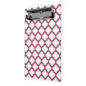 Witte en rode latwerk, traliewerk, quatrefoil mini klembord (Angled2)