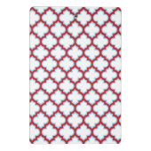 Witte en rode latwerk, traliewerk, quatrefoil mini klembord (Achterkant)