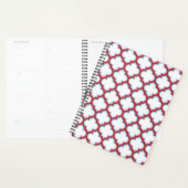 Witte en rode latwerk, traliewerk, quatrefoil planner (Display)