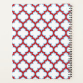Witte en rode latwerk, traliewerk, quatrefoil planner (Achterkant)