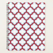 Witte en rode latwerk, traliewerk, quatrefoil planner (Voorkant)