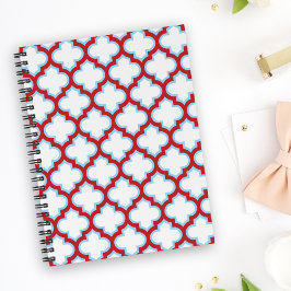 Witte en rode latwerk, traliewerk, quatrefoil planner