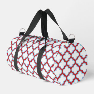 Witte en rode latwerk, traliewerk, quatrefoil plunjezak