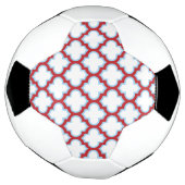 Witte en rode latwerk, traliewerk, quatrefoil voetbal (Gedraaid)