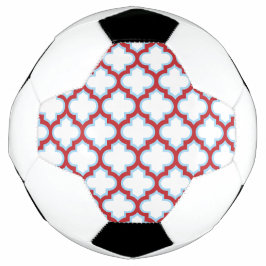 Witte en rode latwerk, traliewerk, quatrefoil voetbal