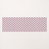 Witte en rode latwerk, traliewerk, quatrefoil yogamat (Achterkant (horizontaal))