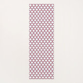 Witte en rode latwerk, traliewerk, quatrefoil yogamat (Achterkant)