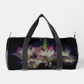 Witte en rode leliebloemen gepersonaliseerd plunjezak (Achterkant)