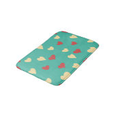 Witte en rode liefde harten badmat (Gekanteld)