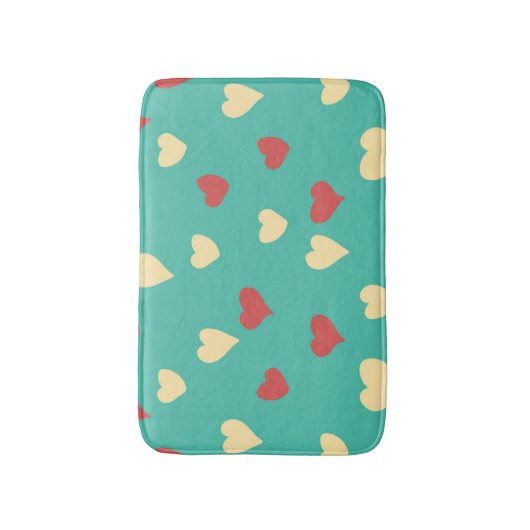 Witte en rode liefde harten badmat (Voorkant Verticaal)