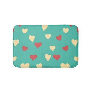 Witte en rode liefde harten badmat