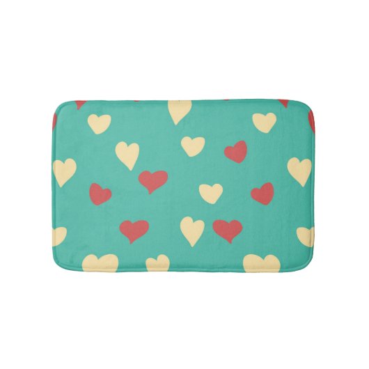 Witte en rode liefde harten badmat (Voorkant)