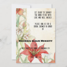 Witte en Rode Lillies Ephemera Vrijgezellenfeest