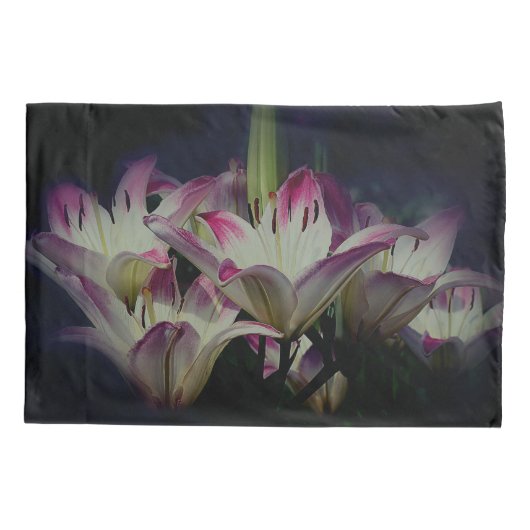 Witte en rode Lily bloemen Kussensloop (Achterkant)