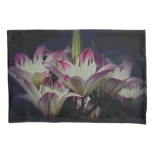 Witte en rode Lily bloemen Kussensloop (Voorkant)