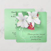 Witte en Rode Lily Vow Vernieuwing Bruiloft Kaart (Voorkant / Achterkant)