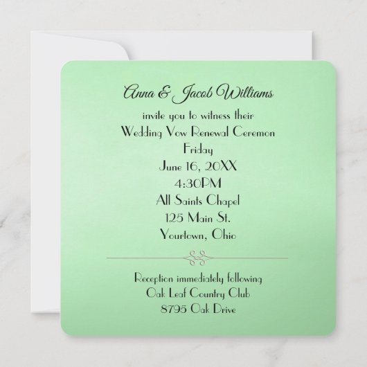 Witte en Rode Lily Vow Vernieuwing Bruiloft Kaart (Achterkant)