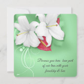 Witte en Rode Lily Vow Vernieuwing Bruiloft Kaart (Voorkant)