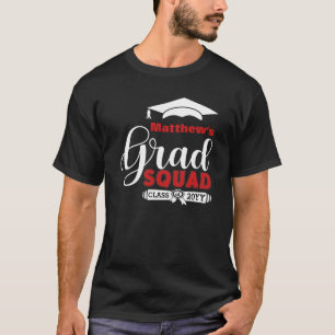 Witte en rode Mannen Black Afstuderen Squad T-shirt