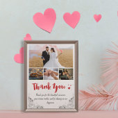 Witte en Rode Miniamalist Dank u bruiloft Kaart