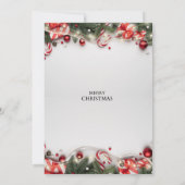 Witte en rode moderne minimalistische feestelijke  kaart (Achterkant)