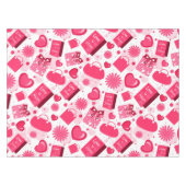 Witte en rode Moederdag naadloos patroon Tafelkleed (Voorkant (Horizontaal))