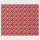 Witte en rode organische koraalrif herhalen patroo cadeaupapier (Vlak)