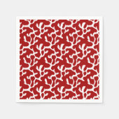 Witte en rode organische koraalrif herhalen patroo servet (Voorkant)
