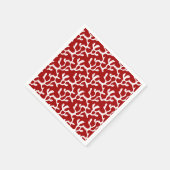 Witte en rode organische koraalrif herhalen patroo servet (Hoek)