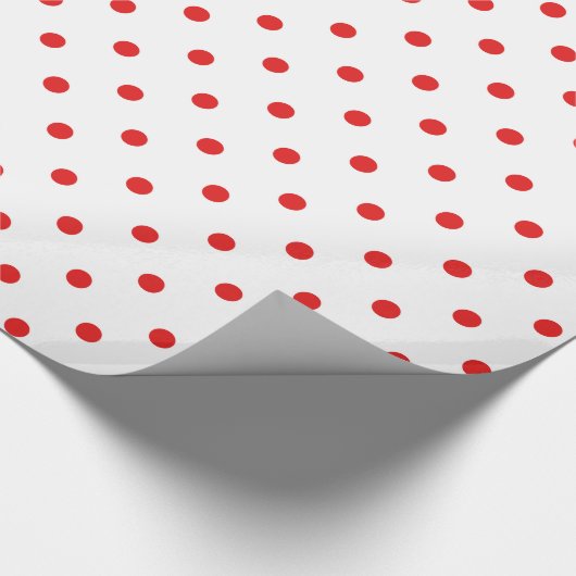 Witte en rode pokkendot cadeaupapier (Hoek)