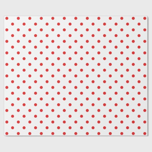 Witte en rode pokkendot cadeaupapier (Vlak)