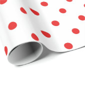 Witte en rode pokkendot cadeaupapier (Rol Hoek)
