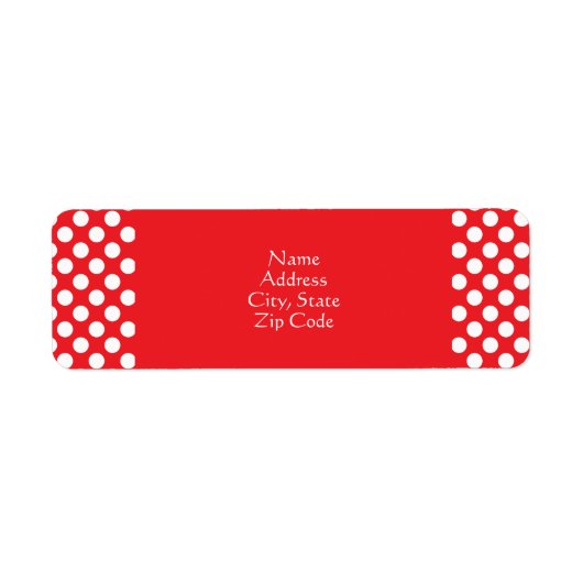 Witte en rode pokkendot etiket (Voorkant)