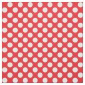 Witte en rode pokkendot stof (Swatch)
