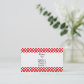 Witte en rode pokkendot visitekaartje (Staand voorkant)