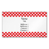 Witte en rode pokkendot visitekaartje magneet (Voorkant)