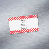 Witte en rode pokkendot visitekaartje magneet (Voorbeeld)