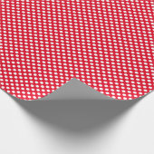 Witte en rode pokkendots cadeaupapier (Hoek)