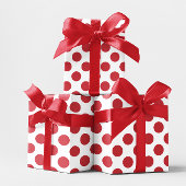 Witte en rode pokkendots cadeaupapier