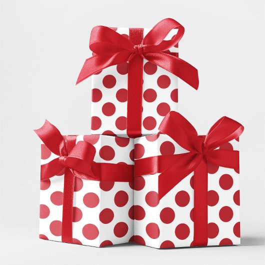 Witte en rode pokkendots cadeaupapier