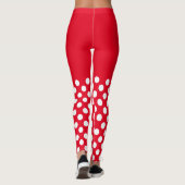 Witte en rode pokkendots leggings (Achterkant)