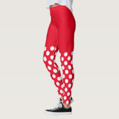 Witte en rode pokkendots leggings (Links)