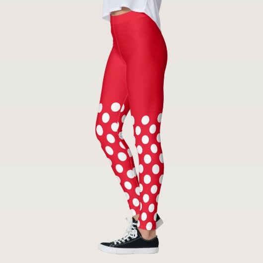 Witte en rode pokkendots leggings (Links)