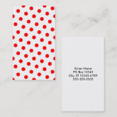 Witte en rode pokkendots visitekaartje (Voorkant / Achterkant)