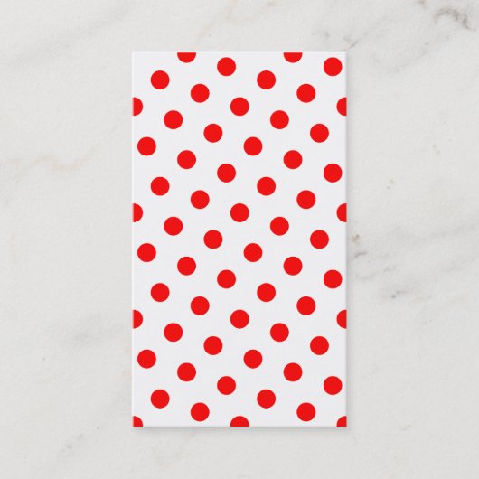 Witte en rode pokkendots visitekaartje (Voorkant)